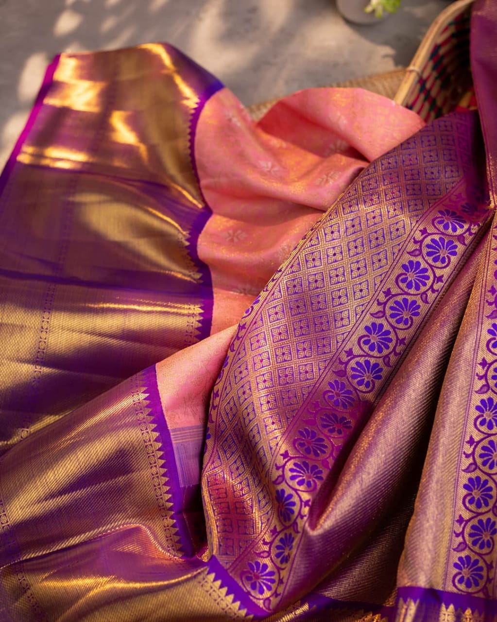 Chatoyant Peach Soft Silk Saree With LovelyBlouse Piece