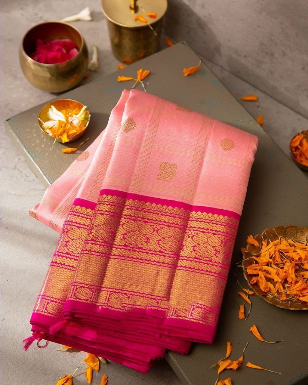 Scrumptious Peach Soft Silk Saree With Phenomenal Blouse Piece