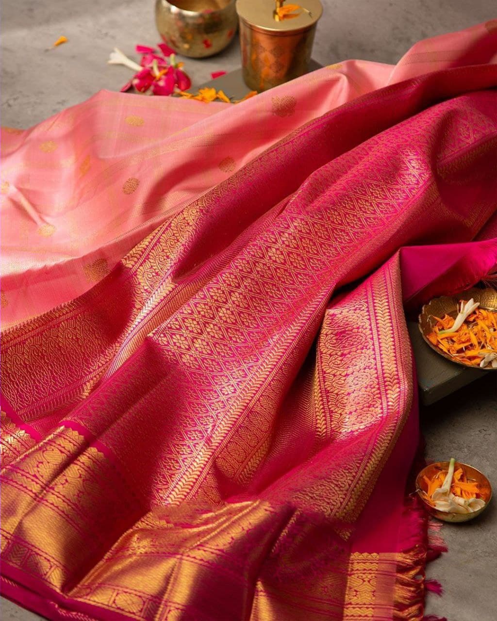 Scrumptious Peach Soft Silk Saree With Phenomenal Blouse Piece