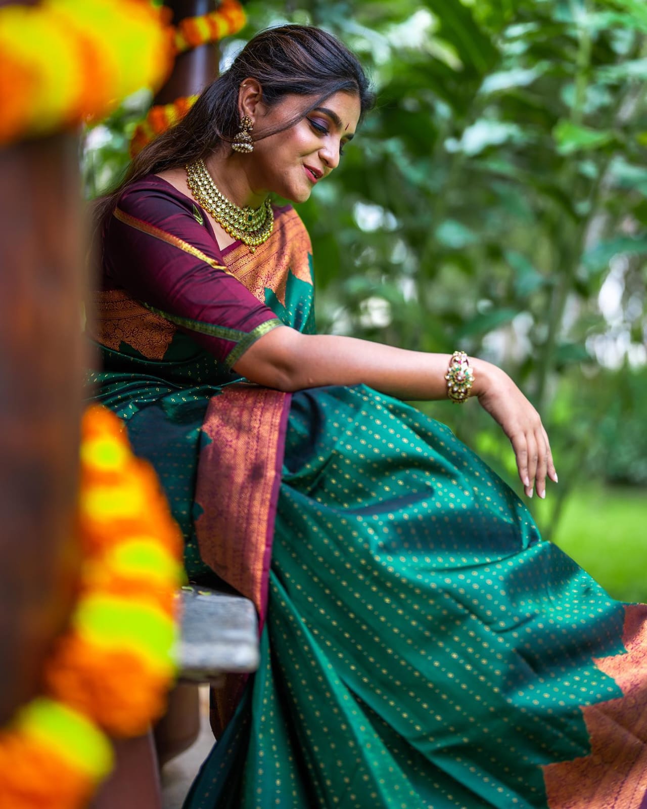 Sparkling Green Soft Silk Saree With Captivating Blouse Piece