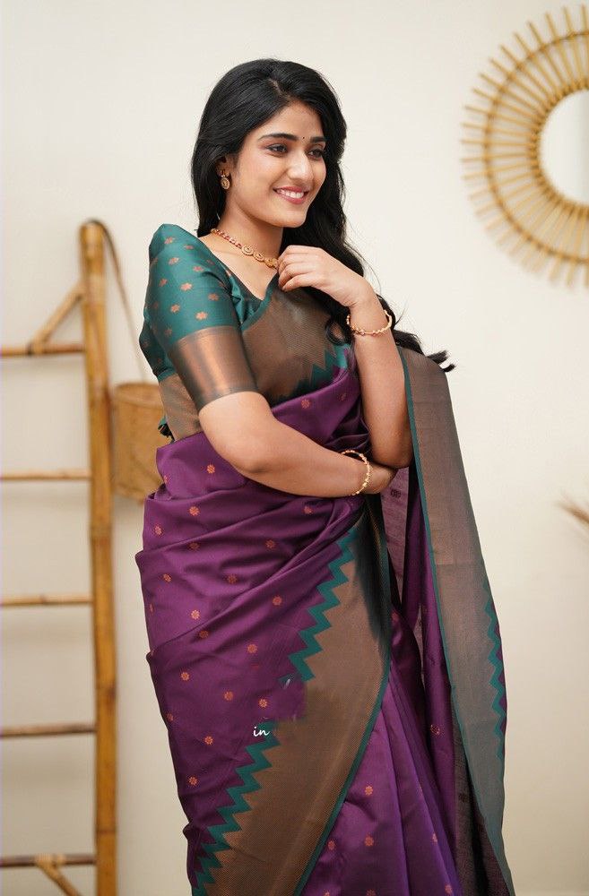 Cultivated Majenta Soft Silk Saree With Supreme Blouse Piece