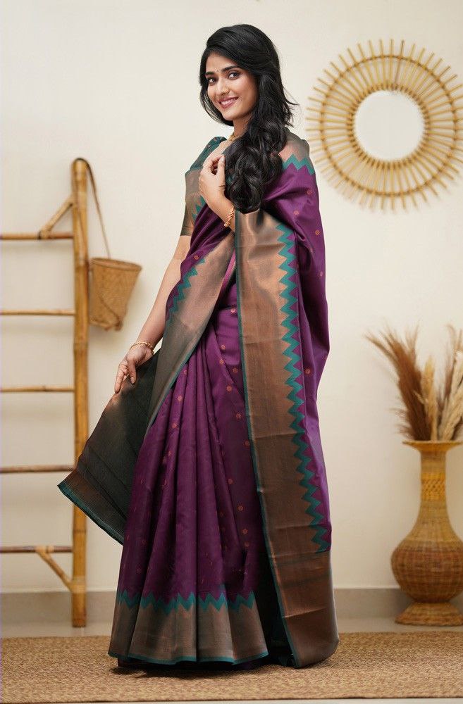 Cultivated Majenta Soft Silk Saree With Supreme Blouse Piece