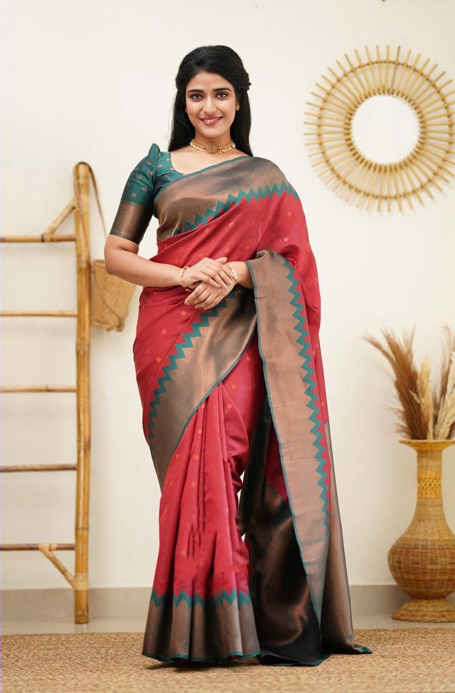 Proficient Maroon Soft Silk Saree With Supreme Blouse Piece