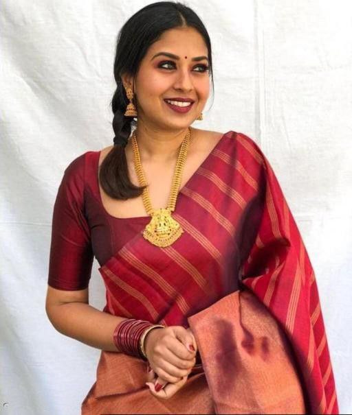 Enrapturing Brown Soft Silk Saree With Precious Blouse Piece