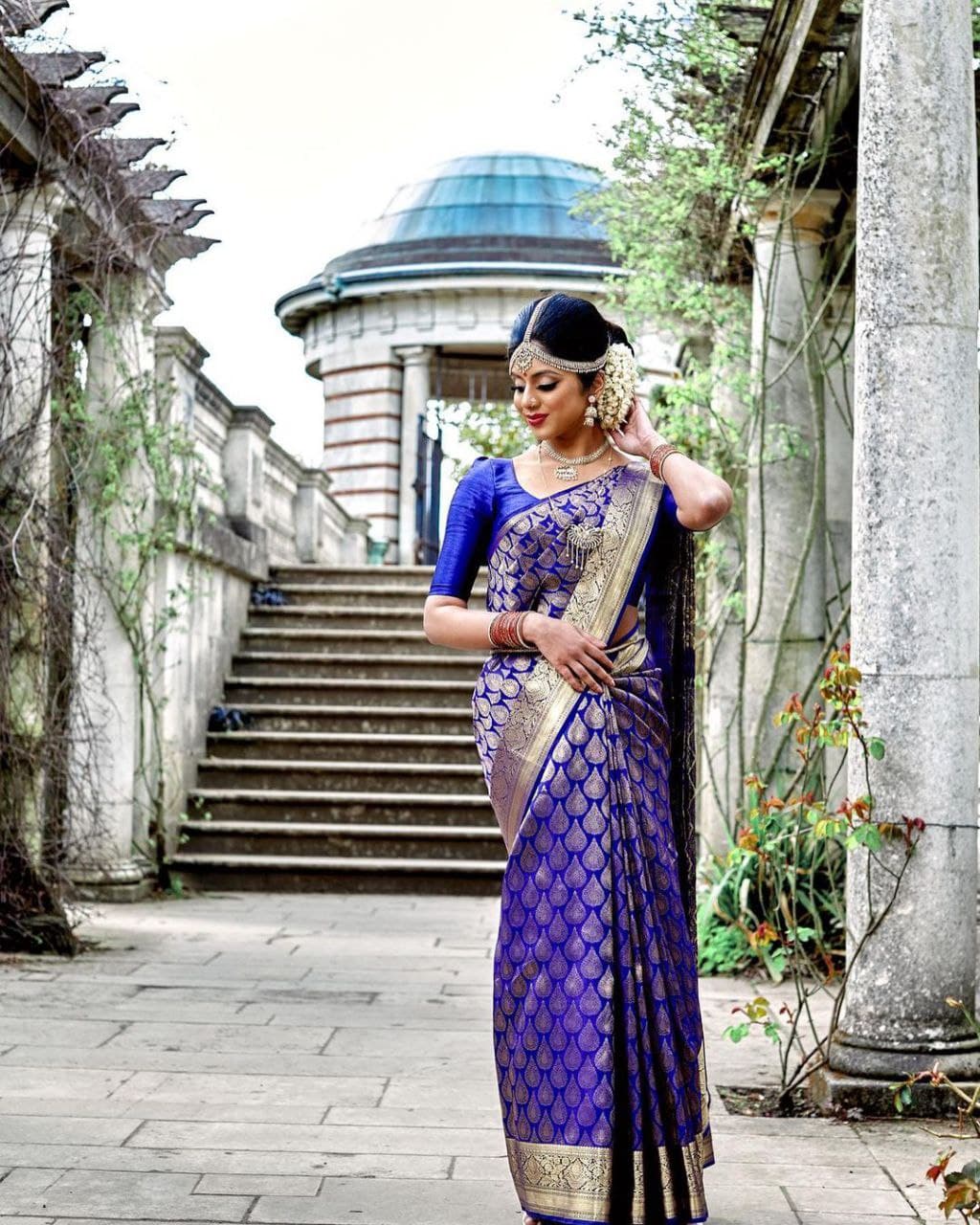 Admirable Blue Soft Silk Saree With Enticement Blouse Piece