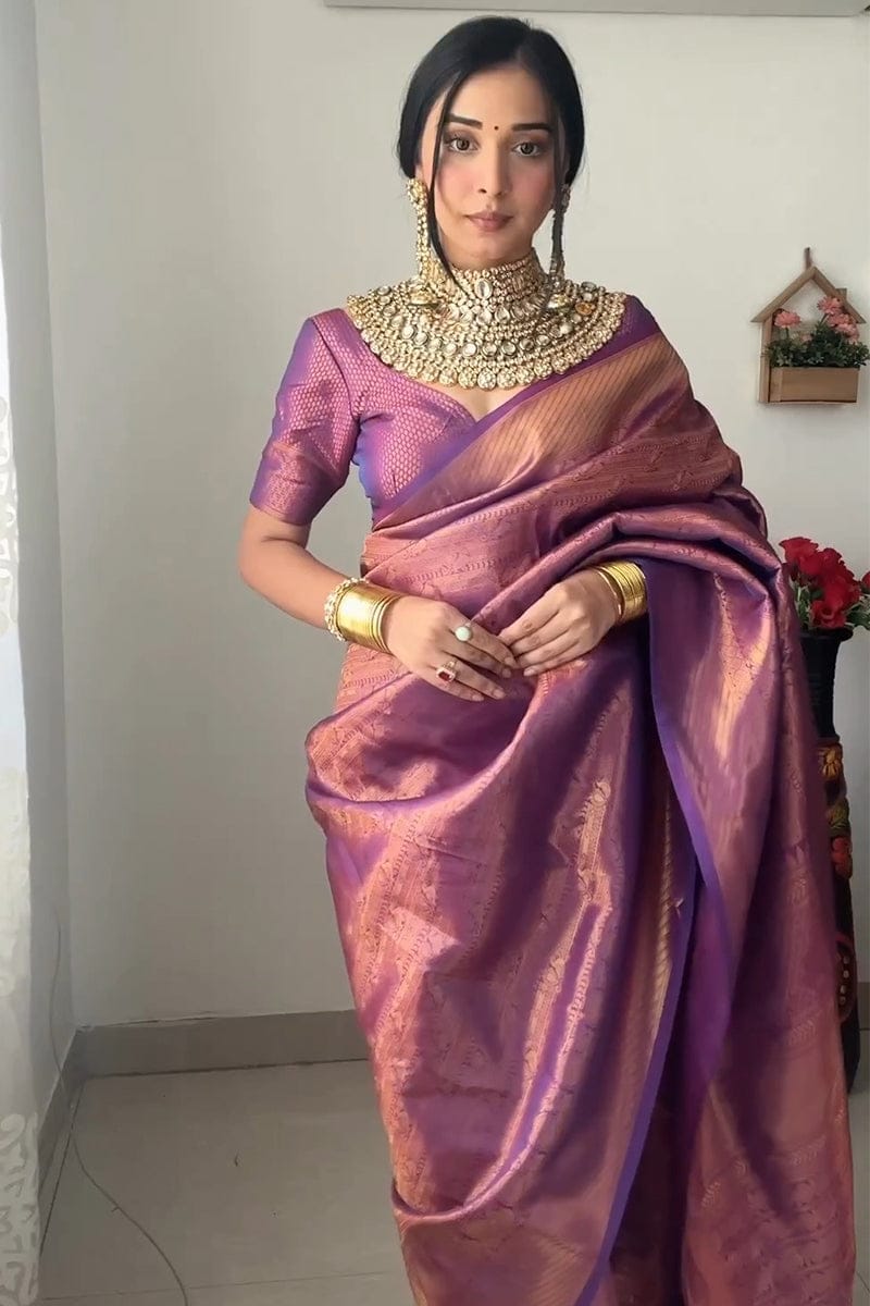 Generous 1-Minute Ready To Wear Majenta Soft Silk Saree