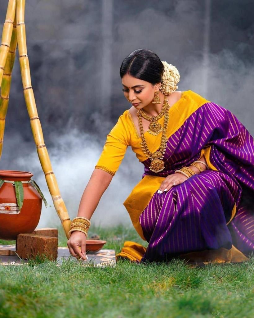 Adorning Purple Soft Silk Saree With Classy Blouse Piece