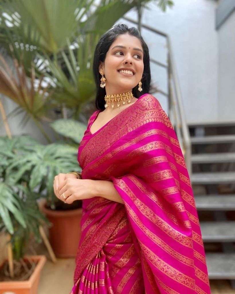 Extraordinary Pink Soft Silk Saree With Excellent Blouse Piece